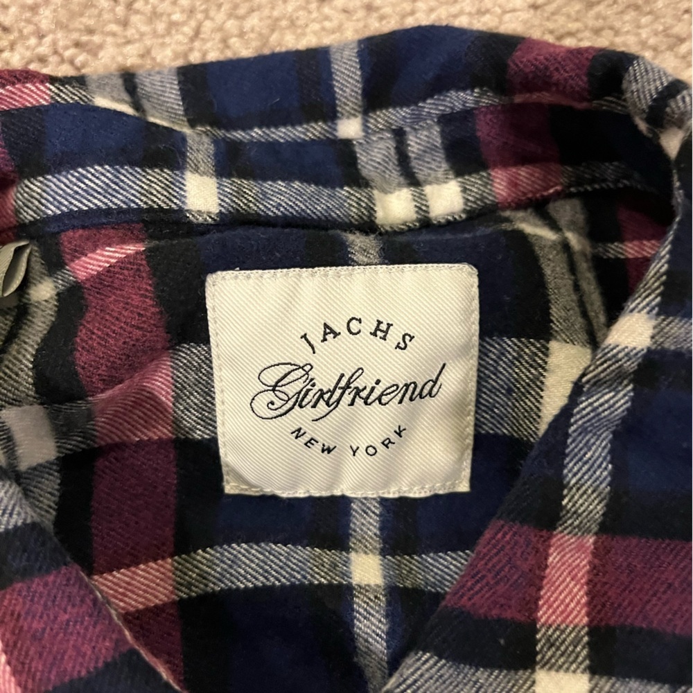 JACHS Girlfriend New York Plaid Long Sleeve Button Down Flannel Shirt - Picture 7 of 10
